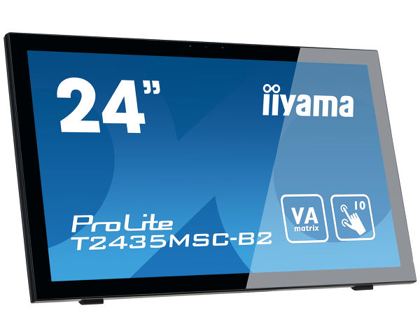 ProLite T2435MSC-B2 - Un écran multi-touch 24 pouces à 10 points avec une surface en verre bord à bord et webcam