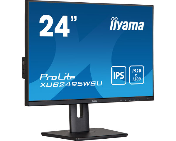 ProLite XUB2495WSU-B5 - 24” 3-side borderless monitor featuring IPS (In-Plane-Switching) panel with a 16:10 aspect ratio