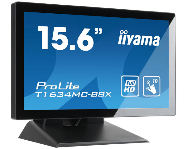 ProLite T1634MC-B8X - Un Monitor da 15.6" in Full HD con tecnologia touch PCAP da 10 punti, vetro edge-to-edge, tecnologia pannello IPS e tecnologia touch-through-glass