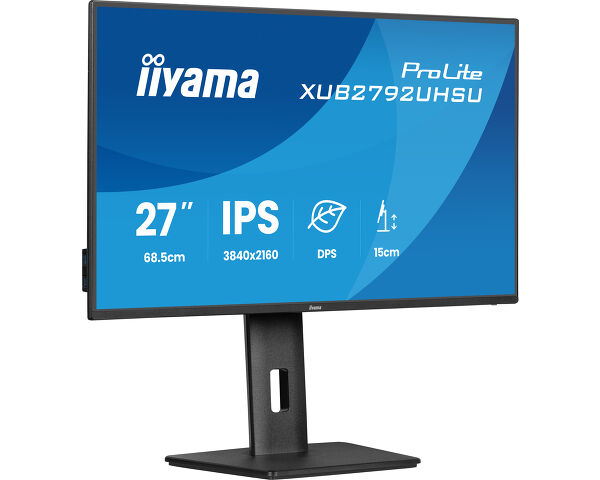 ProLite XUB2792UHSU-B6 - Ultraflacher 27" (68.5 cm) Monitor mit 4K-Auflösung, IPS-Panel-Technologie, Dynamische Energieeinsparung (DPS) und einem höhenverstellbaren Standfuß