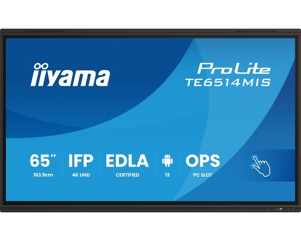 ProLite TE6514MIS-B2AG - 65-дюймовый интерактивный дисплей, сертифицированный Google EDLA, для бесшовной интеграции и совместной работы в сфере образования и бизнеса.
