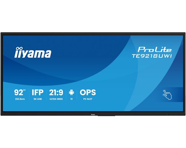 ProLite TE9218UWI-B1AG - Écran interactif Ultra-large de 92 pouces en UHD 5K avec vue panoramique au format 21:9