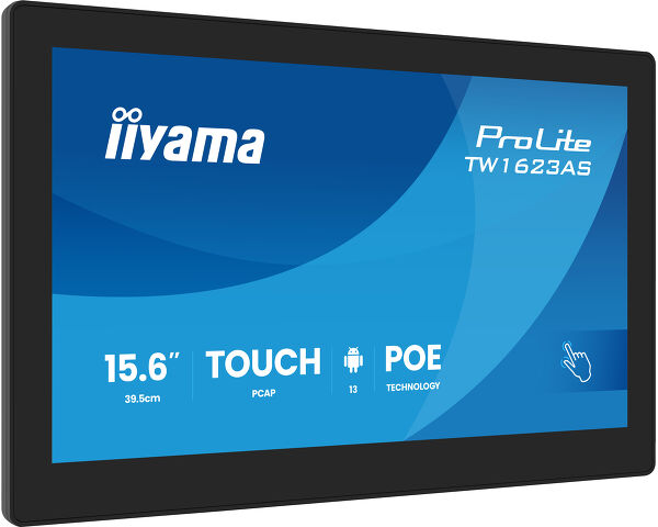 ProLite TW1623AS-B3P - 15.6” PCAP 10pt touchscreen PC with Android, PoE Technology and iiSignage²