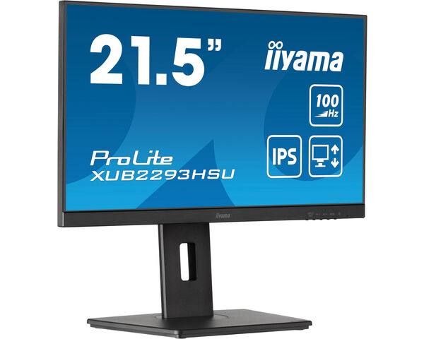 ProLite XUB2293HSU-B6 - 21.5” IPS 3-side borderless monitor with USB hub, 100Hz refresh rate and height-adjustable stand