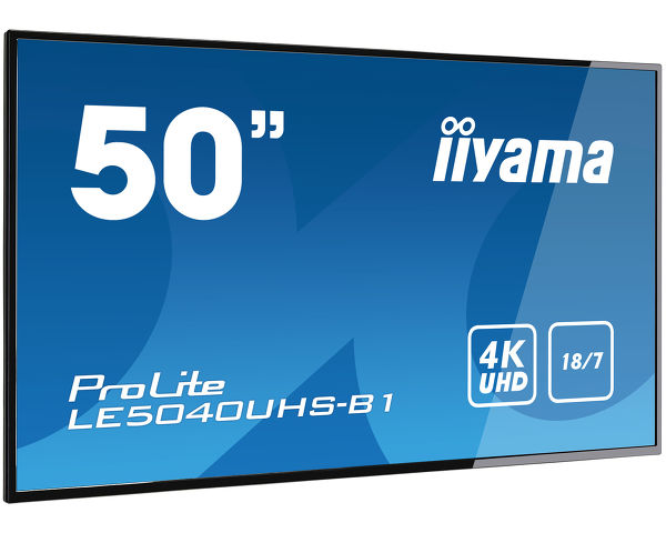 ProLite LE5040UHS-B1 - Display Professionale da 50” destinato alla Segnaletica Digitale, tempo di funzionamento 18/7 e risoluzione UHD a 4K