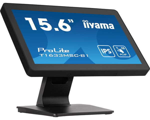 ProLite T1633MSC-B1 - Monitor PCAP multi-touch a 10 punti tattili da 15.6" con vetro edge-to-edge e tecnologia IPS