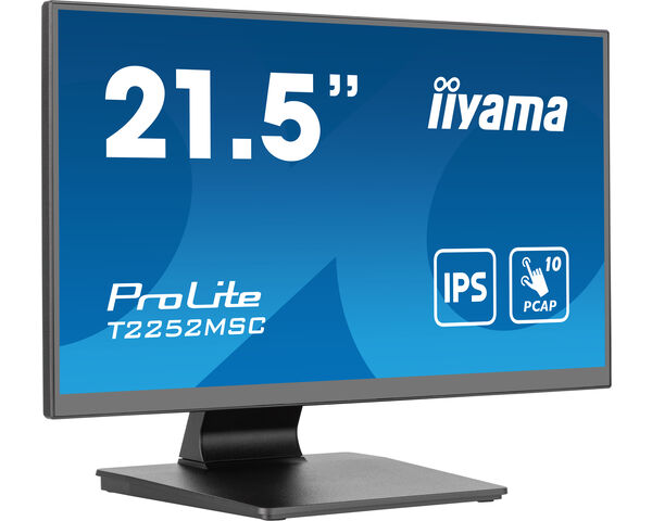 ProLite T2252MSC-B2 - 21.5” PCAP 10pt touchscreen monitor featuring IPS panel technology, Edge-to-Edge glass design and anti fingerprint coating