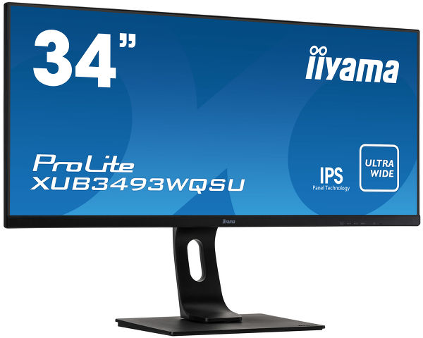 ProLite XUB3493WQSU-B1 - 34" IPS ultra-wide screen con basamento regolabile in altezza.