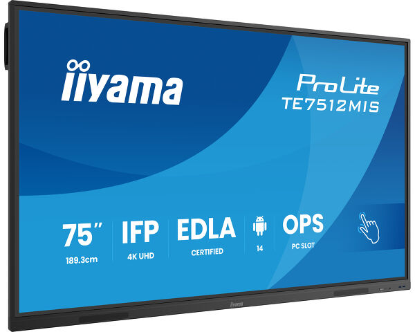 Écran Tactile Interactif Iiyama 86 Pouces 4K UHD - Android 14, 40 Points Tactiles, Pour Réunion, Classe, Affichage