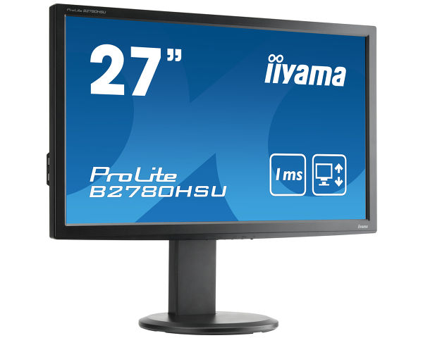 ProLite B2780HSU-B1 - The Prolite B2780HSU is a 27” Full HD monitor with a low power LED-backlit display. It features a stunning 1 ms Response Time, 4 Port USB Hub, a High Definition 1920 x 1080 Resolution and comes with VGA, DVI and HDMI connections. The >5 000,000:1 Advanced Contrast Ratio and 300 cd/m² brightness offer the user clear and vivid images. The ergonomic stand offers 11cm height adjustment with pivot and swivel, making this screen suitable for a wide range of applications and environments where workplace flexibility and ergonomics are key factors . The Prolite B2780HSU is an excellent choice for Universities, Corporate, Financial and Design Markets.