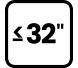 ≤32″